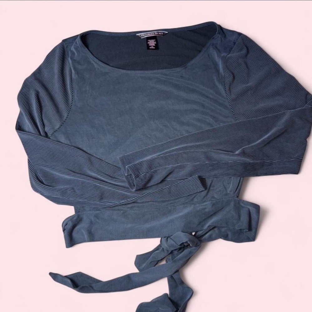 Victoria's Secret Slate Long Sleeve Wrap Top